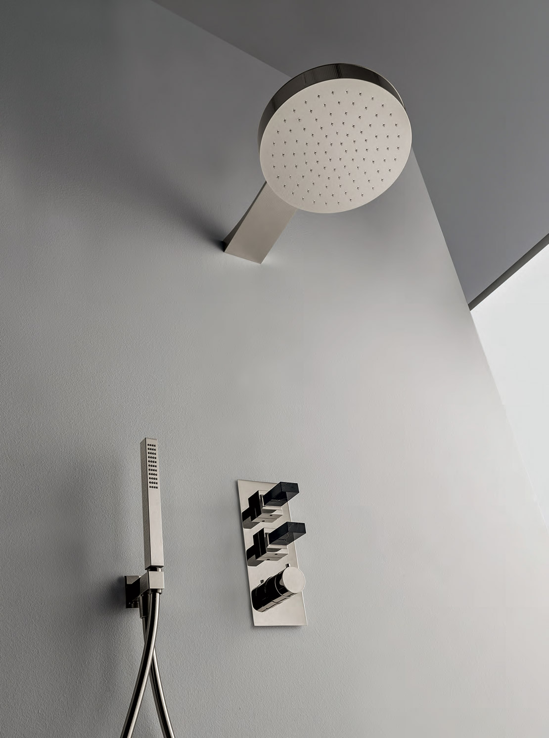 Душевая система Kea, никель + мрамор Порторо