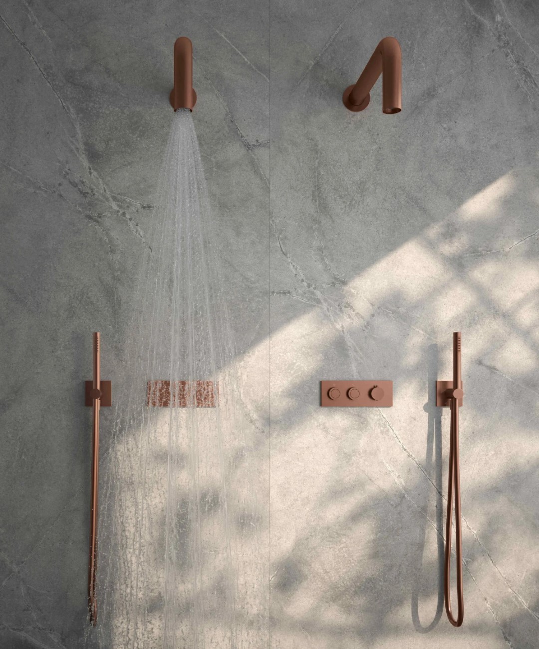 W-Smart – Душевая система для двоих, бронза PVD